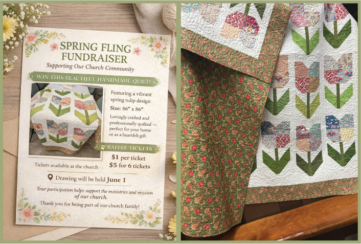 WIN this fabulous Susan Reed "Tulip" Quilt